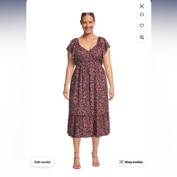 Terra & Sky Flutter Sleeve Midi Dress - Picture 2 of 9